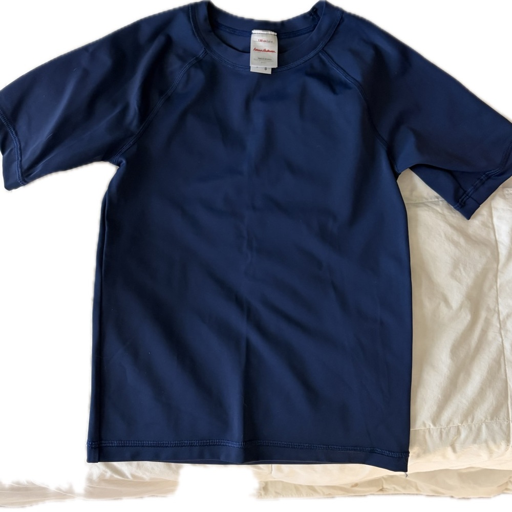 Hanna Andersson Navy Short Sleeve Rash Guard Top